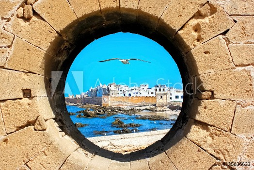 Picture of View of the old city through the fortress wall Essaouira Morocco